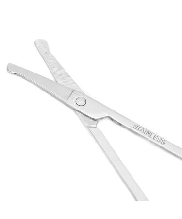 Professional Nose Hair Scissors - Stainless Steel Round Safety Tip Grooming Scissors for Men | Moustache Beard Eyebrow Trimmer - Buy Online on SooperMarket.com