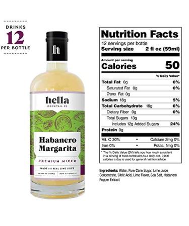 Hella Cocktail Co. Habanero Margarita Mixer 750ml - 3 Bottle Set with Real Lime Juice and Habanero Pepper | All Natural Ingredients | 25.4 Fl Oz (Pack of 3) - Buy Online on SooperMarket.com