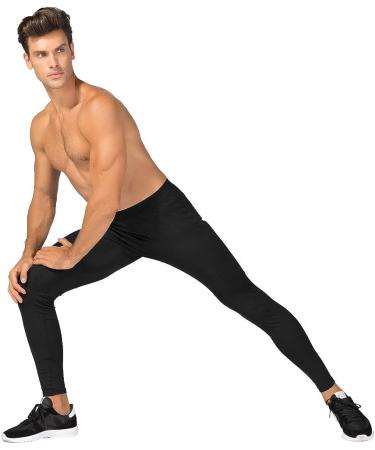 WRAGCFM Men's Compression Workout Leggings with Pockets - Black, Large - Buy Online on SooperMarket.com