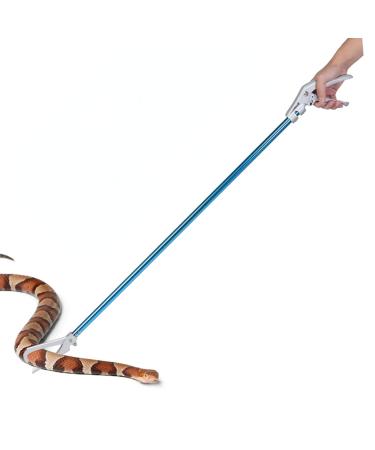 HEEPDD Aluminum Alloy Snake Tongs Reptile Snake Grabber Snake Catcher Wide Jaw Handling Tool(Blue 39.4 Inch)