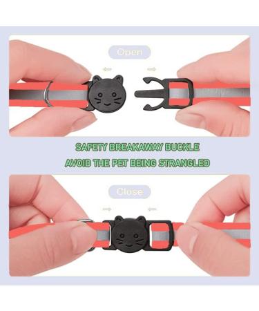 Hepplly 6-Pack Quick Release Reflective Cat Collars with Bell - Red Kitten Accessories for Safety & Style - Buy Online on SooperMarket.com