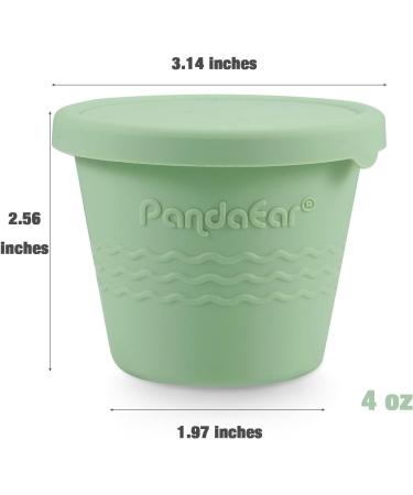 Pandaear 12-Piece Silicone Baby Food Storage Set | 4 oz Porridge Freezing Containers with Airtight Lids - Ideal for Complementary Baby Food - Buy Online on SooperMarket.com