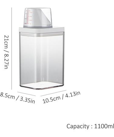 Laundry Detergent Dispenser Washing Powder Storage Detergent Container with Measuring Cup Laundry Powder Container Fabric Softener Box Detergent Dispenser for Bathrooms Toilets 1100ml - Buy Online on SooperMarket.com