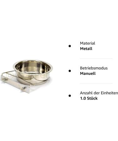 Stainless Steel Hanging Bowl for Birds & Pets - 1.40L with Screw Holder | Durable Dog & Rodent Feeder - Buy Online on SooperMarket.com