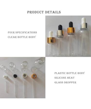 5Pcs Transparent Dropper Bottle 20ML Plastic Eye Dropper Bottles for Essential Oil Pipette Refillable - with Measured Pipette Funnel and Labels (White + Gold Cap) 20ml White + Gold Cap - Buy Online on SooperMarket.com