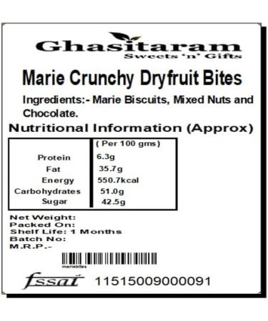 Jaiccha Ghasitaram Valentine Gifts - Valentine Sweets Marie Crunchy Dryfruit Bites in a Black Pouch and a Teddy - Buy Online on SooperMarket.com