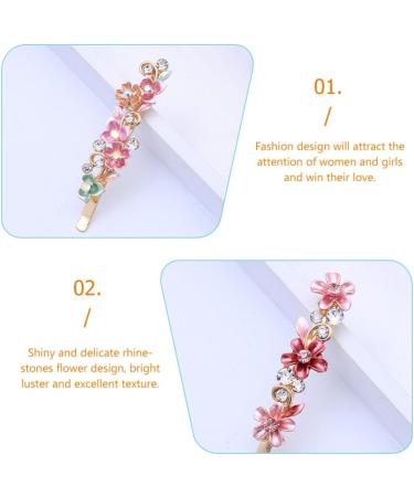 minkissy Rhinestones Flower Hair Pin French Vintage Barrettes Bobby Metal Gold Pin Hair Accessories for Women Girls 6 Color - Buy Online on SooperMarket.com