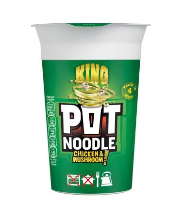 Pot Noodle King Size Chicken & Mushroom ( Pack x 12 x 1 ) Chicken Mushroom 12 Count (Pack of 1)
