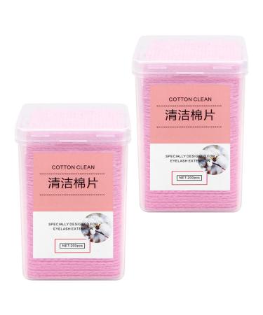 400pcs Glue Wipes Removal Tool Glue for Eyelashes Nail Pliosh Remover Pads Glue Cleaning Makeup Remover Wipes Lash Tools Cotton Sheet Boxed Pink Non-woven Fabric