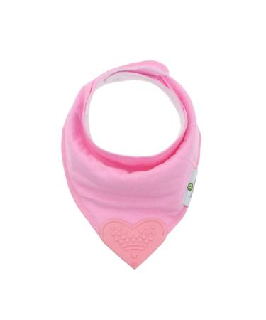 Set of 4 Baby Bandana Teething Bibs with Silicone Teether - Solid Pink Colors - Buy Online on SooperMarket.com
