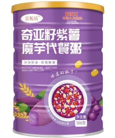 Purple Potato and konjac Substitute Congee Powder Soup 500g/can Chinese Instant Nutritious Breakfast Oatmeal Cereals Breakfast Healthy and Convenient breakfas Chinese Delicious Snacks (E 2cans) E 2cans - Buy Online on SooperMarket.com