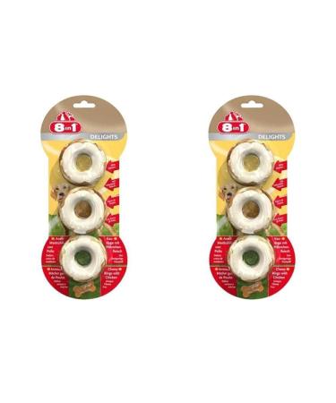 8in1 Delights Chicken Rings - Healthy Kausnack for Dogs High -quality chicken meat wrapped in beef skin 3 pieces (pack with 2) 3 pieces (2 pack) rings (3 pieces)