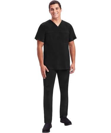 Healing Hands Mens Scrubs Top - Purple Label Justin 2330 V-Neck Shirt - Large Black - Buy Online on SooperMarket.com