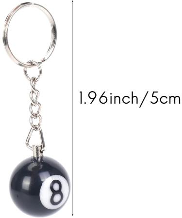 Aboiledy 2 Pieces Billiard Ball Keychain Creative Black 8 Ball Key Ring for Happiness | 25mm Plastic Keychain for Pool Enthusiasts - Buy Online on SooperMarket.com