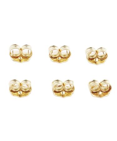 Orgrimmar 14K Gold Earring Backs Yellow Ear Locking for Stud Ear Rings (3 Pairs)
