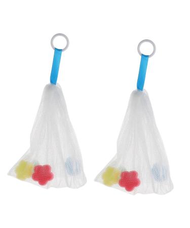 Gogogmee 2pcs Foaming Net Exfoliating Soap Body Shower Scrubber Bag Soap Bar Mesh Bag White or