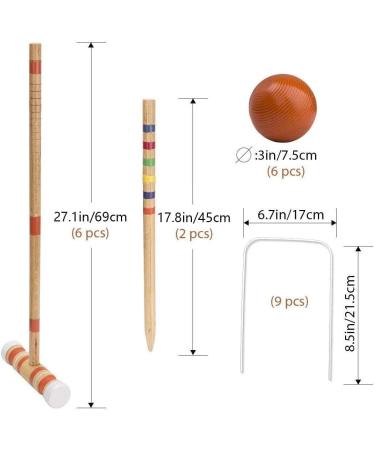ropoda Six-Player Croquet Set with Wooden Mallets  Colored Balls  Sturdy Carrying Bag for Adults &Kids  Perfect for Lawn Backyard Park and More. - Buy Online on SooperMarket.com