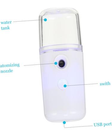 Baluue 1pc Creative Nano Mist Sprayer Acondicionador Nano Humidifier Portable Facial Mister Femally White - Buy Online on SooperMarket.com
