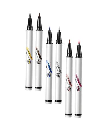 Gogogmee 6pcs Eyeliner Pencil Eyeliner Stamp Colored Eyeliner Matte Liquid Eyeliner Colorful Eyeliner Pen Abs