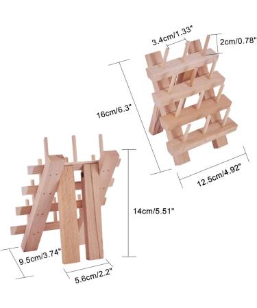 PandaHall 12 Spool Small Wooden Thread Rack Holder - Sewing Embroidery Organizer (Burlywood) - Buy Online on SooperMarket.com
