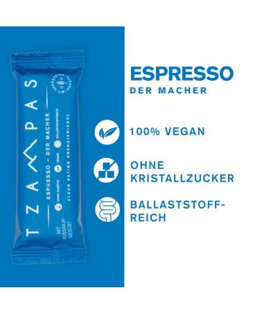 Tzampas Energierliegel Espresso Energy Bar - Organic Vegan Power Snack with Roasted Barley & Espresso Beans (16x40g) - Healthy Additive-Free Cycling Fuel - Buy Online on SooperMarket.com
