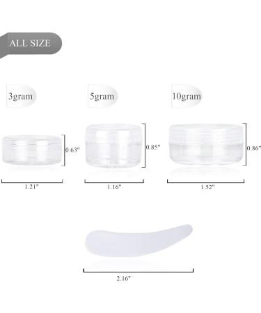 25PCS 3ml Empty Sample Jars with Mini Spatulas - Clear Lid Cosmetic Containers for Makeup, Oils, Lotions, Powders, Paint, Jewelry, Lip Balms - Buy Online on SooperMarket.com