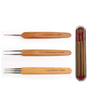 Dreadlocks Crochet Hooks for Hair 0.5mm (1 Hook, 2 Hooks, 3 Hooks) Crochet Needles for Hair Dreadlock Hair Weaving Dreadlock Hooks Tool Set