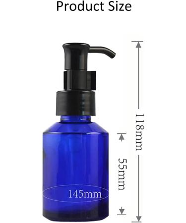 MZUU 2PCS 60ML/2OZ Empty Refillable Blue Glass Pump Bottles with Pump Vial Cosmetic Jar Cleansing Oil Emulsion Essence Cream Lotion Essential Oil Pump Dispenser - Buy Online on SooperMarket.com