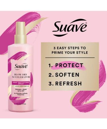 Suave Heat Protection Spray For Hair and Detangler Spray Heat Spray Protection For Hair Up To 450 F 6Oz (Pack of 6) - Buy Online on SooperMarket.com