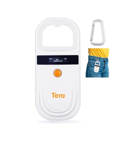 Tera Pet Microchip Reader Scanner RFID Portable Animal Chip ID Scannerw/OLED Display Rechargeable Data Storage Tag Supports EMID FDX-B(ISO11784/85)Dog Cat Pig Animal Management Orange One Size