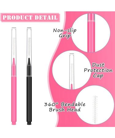 Widybord Set of 150 Mini Eyebrow Brushes with Caps for Brow Lamination and Eyelash Lifting Tools - Buy Online on SooperMarket.com