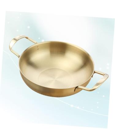 Alipis 2pcs Skillet Pan Woks and Stir Fry Pans Stainless Stock Pot for Soup Stainless Steel Dinner Plates Chinese Wok Nonstick Stovetop Wok Korean Noodle Ramen Pot Non- Italy Non Stick Size 1x2pcs Goldenx2pcs - Buy Online on SooperMarket.com