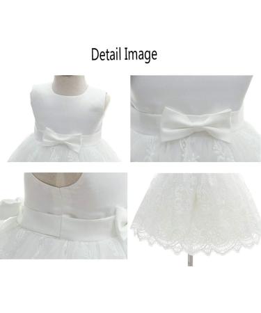 AHAHA Baby Girls White Flower Dress - 12 Months | Perfect for Christening, Wedding & Parties - Buy Online on SooperMarket.com