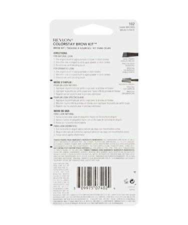 Revlon ColorStay Brow Kit - Dark Brown (102) - Longwearing Brow Powder, Pomade, Spoolie & Brush - Buy Online on SooperMarket.com
