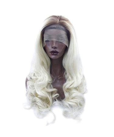 BGHJUE NATURAL LOOKING LONG WAVY SYNHTHETIC Hair Lace Front Wig for Women Side Parting Heat Resistant Fiber 24 Inches (Color: Photo Color) -Photo_color