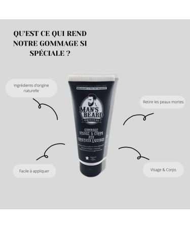 Mans Beard Peeling Scrub 100ml - Face & Body Exfoliator | French Skin Care for Clean Impurity-Free Skin - Buy Online on SooperMarket.com