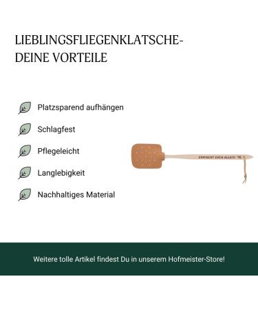 Hofmeister Wooden & Leather Fly Clapper - Effective Insect Defense Tool for Home | Get Yours Today! - Buy Online on SooperMarket.com