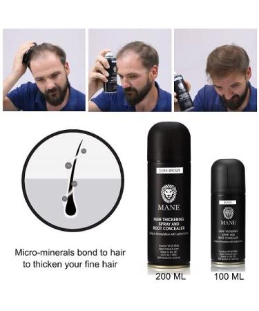 MANE Hair Thickening Fiber Spray (200 ml Medium Brown) 6.76 Fl Oz (Pack of 1) Medium Brown - Buy Online on SooperMarket.com