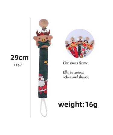 TIAN-K Christmas Elk Pacifier Chain | Cotton Teething Toy for Newborns | International Shipping - Buy Online on SooperMarket.com