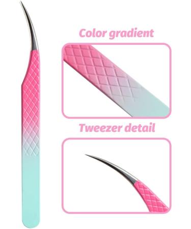 Dassen Professional Lash Tweezers for Mega Volume Eyelash Extensions - Gradient Pink - Buy Online on SooperMarket.com