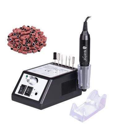 Weyi nail miller electrical nail miller set manicure electrical nail file nail grinder Feezing professional nail design nail care device low vibration with 6 drilling 106 grinding sleeve 3rd black 20 000 rpm