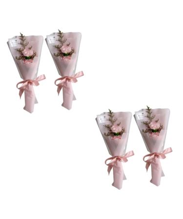 ABOOFAN 4 Pcs Rose Flower Mema Gifts Flower Soap Bouquet Flower Bouquet Flowers Bouquet Presents The Gift Artificial Flower Bundles Rose Gift Roses Bouquet Decorate Preserved Flower