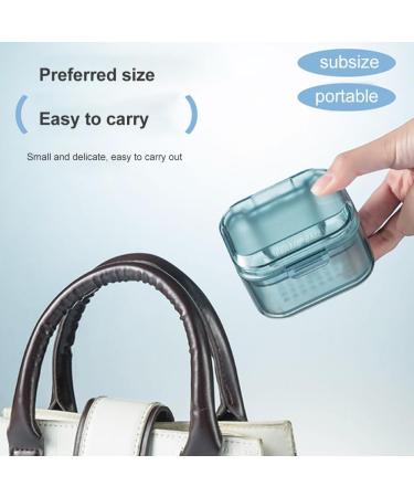 Three Layers Denture Box with Strainer Denture Box for Soaking Dentures and Storage Mouthguards Clear Dentures Braces Case for Daily Travel Cleaning(Blue) - Buy Online on SooperMarket.com