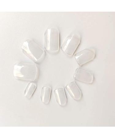 enForten 500pcs Clear Short Square Full Cover Fake Nails Tips Artificial Acrylic False Nails For Women Nail Salons & DIY Nail Art Manicure Decoration