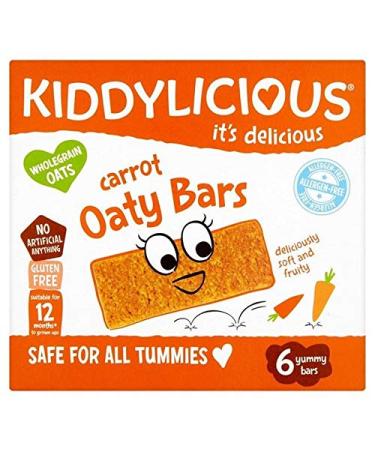 2x Kiddylicious Carrot Allergen Free Oaty Bars 6 x 20g