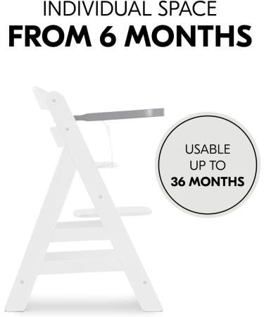 Hauck Alpha+ Wooden Tray Grey - FSC Certified Beechwood Highchair Tray - Buy Online on SooperMarket.com