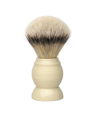 G.B.S Silvertip Synthetic Shaving Brush Faux Ivory with Stainless Brush Stand Knot Soft Bristle Grooming Professional Durable Convenient Brush