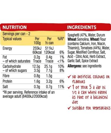 Heinz Spaghetti in Tomato Sauce 4 x 400g - Buy Now for a Delicious Meal! - Buy Online on SooperMarket.com
