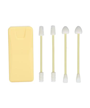 Reusable Silicone Cotton Swabs Environmentally Friendly Dual Tipped Ear and Beauty Care Set Yellow