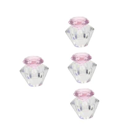 FRCOLOR Glass Nail Dish Crystal Dappen Dish 5.5x5.5cmx4pcs Pinkx4pcs